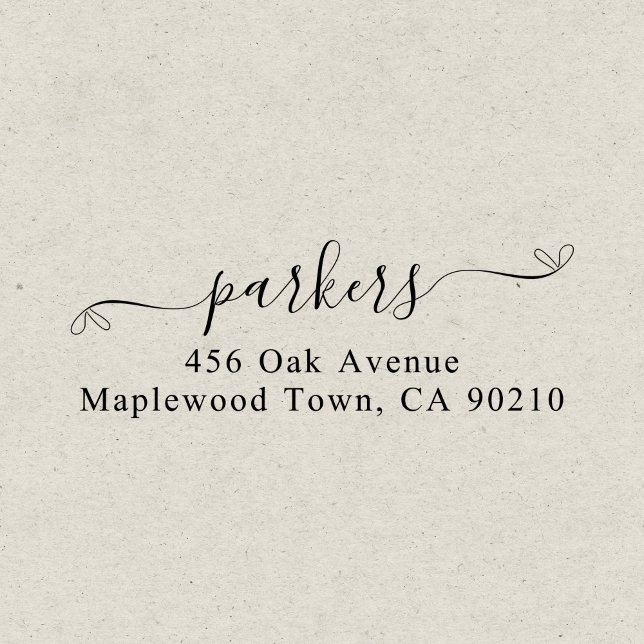 Carimbo Auto Entintado Script manuscrito de Rico da família simples (Criador carregado)