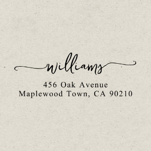 Carimbo Auto Entintado Script manuscrito de Rico da família simples