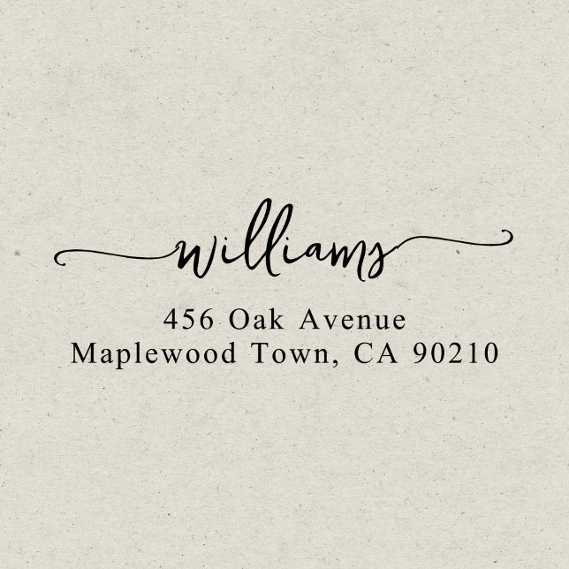 Carimbo Auto Entintado Script manuscrito de Rico da família simples (Criador carregado)