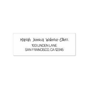 Carimbo Auto Entintado Script Moderno de Manuscrito Casual de Endereço de