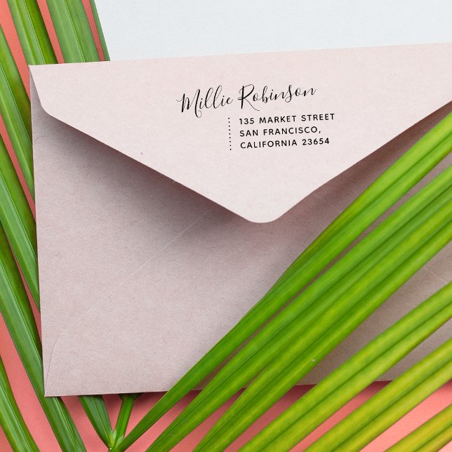 Carimbo Auto Entintado Script Moderno | Nome personalizado e endereço de  (Criador carregado)