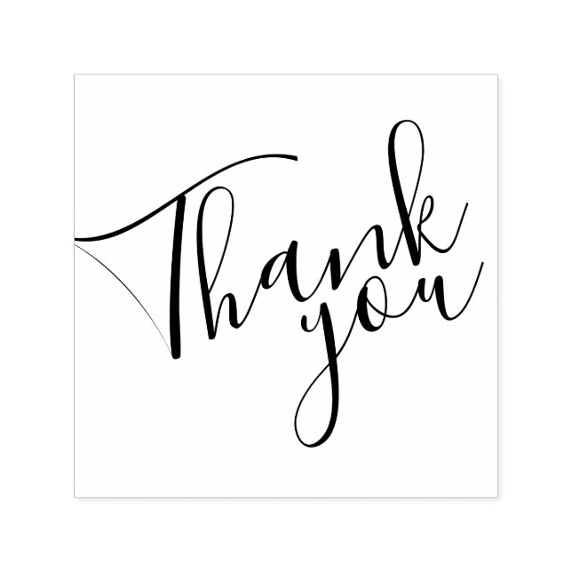 Carimbo Auto Entintado Script Moderno 'Obrigado' (Design)