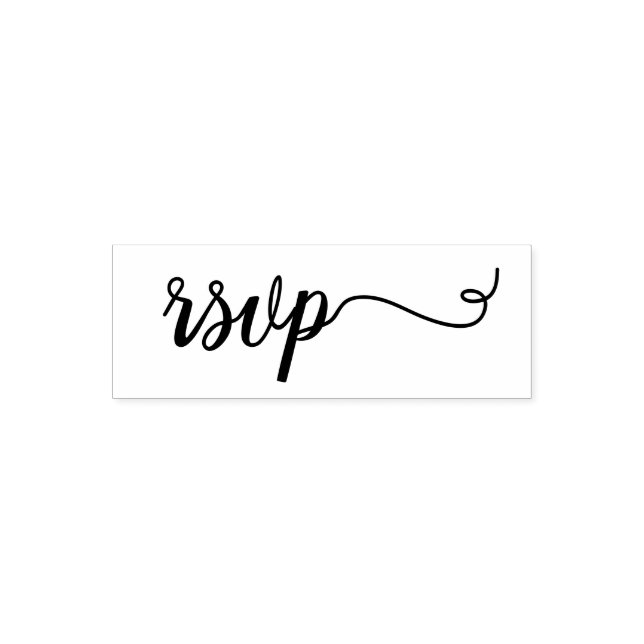 Carimbo Auto Entintado Script preto simples RSVP (Design)