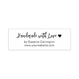 Carimbo Auto Entintado Scripts feitos à mão com coração de amor. Negócios
