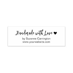Carimbo Auto Entintado Scripts feitos à mão com coração de amor. Negócios