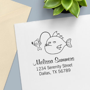 Carimbo Auto Entintado Selfie com endereço do diabo-marinho