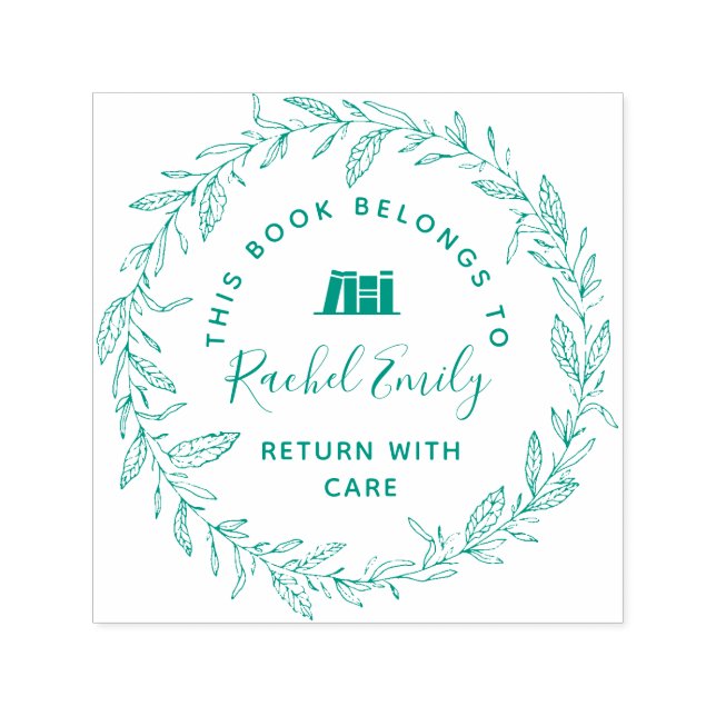 Carimbo Auto Entintado selo botânico da biblioteca pessoal (Design)