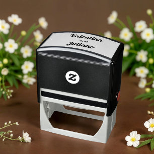 Carimbo Auto Entintado Selo de Casamento Preto e Branco