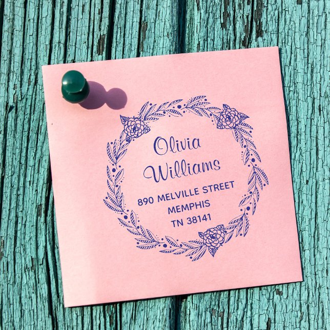 Carimbo Auto Entintado Selo de Endereço de Devolução Redondo e Elegante c (Criador carregado)