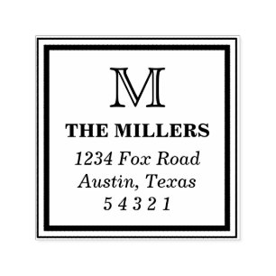 Carimbo Auto Entintado Selo quadrado do endereço do quadro