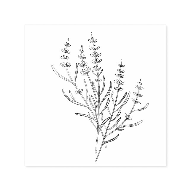 Carimbo Auto Entintado Selos de raminhos de lavanda (Design)