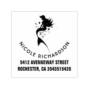 Carimbo Auto Entintado Sereia sob a Celebração de Sea Beach