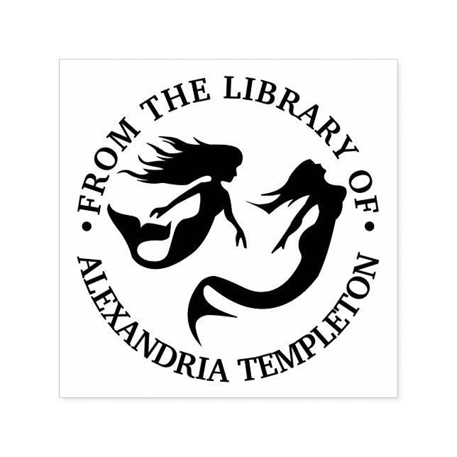 Carimbo Auto Entintado Sereias Nadan Silhueta Nome do Livro na Biblioteca (Design)