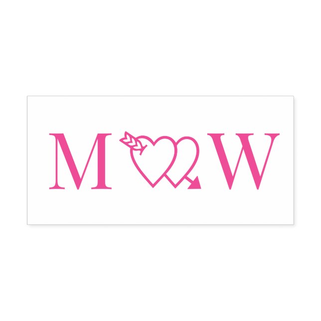 Carimbo Auto Entintado Seta Por Corações Duplos Casal 2 Monograma Inicial (Design)