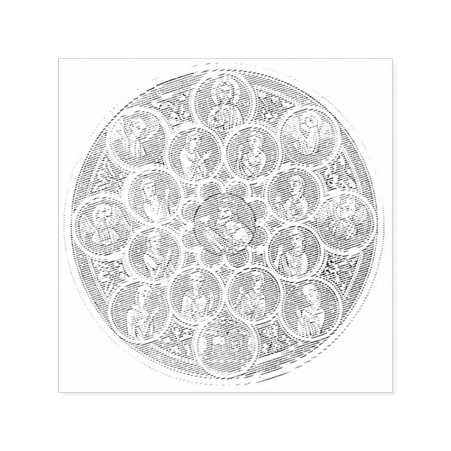 Carimbo Auto Entintado Sete virtudes e Jesus Cristo (Design)