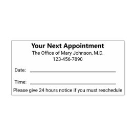 Carimbo Auto Entintado Seu escritório médico do Lembrete de Compromisso