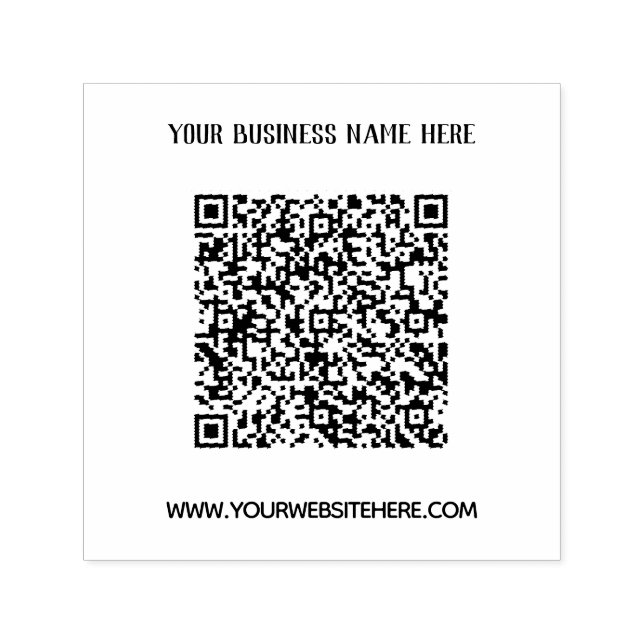 Carimbo Auto Entintado Seu nome de empresa Website QR Code Stamp Modelo (Design)