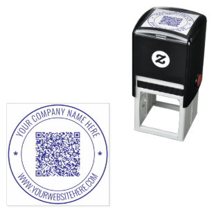 Carimbo Auto Entintado Seu nome de informações de código QR Nome do site