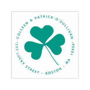 Carimbo Auto Entintado Shamrock Floral Clover Verde