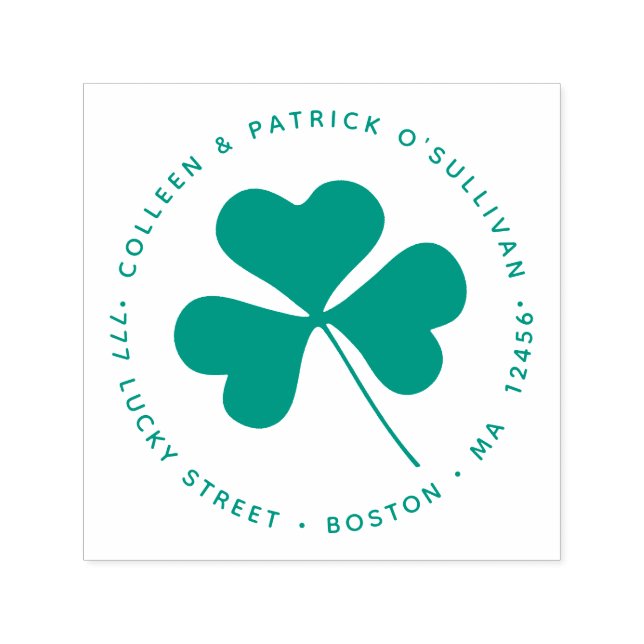 Carimbo Auto Entintado Shamrock Floral Clover Verde (Design)
