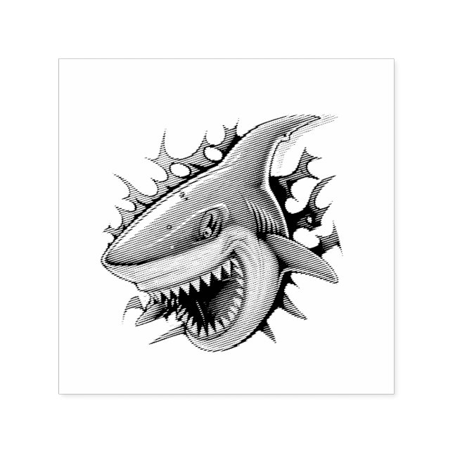 Carimbo Auto Entintado Shark logo T-Shirt (Design)