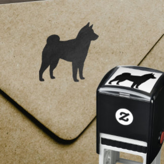 Carimbo Auto Entintado Shiba Inu Dog Break Silhouette