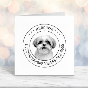 Carimbo Auto Entintado Shih Tzu Dog Pet Photo Round