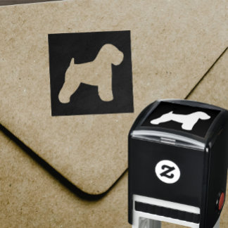 Carimbo Auto Entintado Silhouette de Raça de Cão de Terrier, Revestido Mo