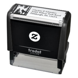 Carimbo Auto Entintado Silhouette Riding Hood Tres Woods Bird Wolf