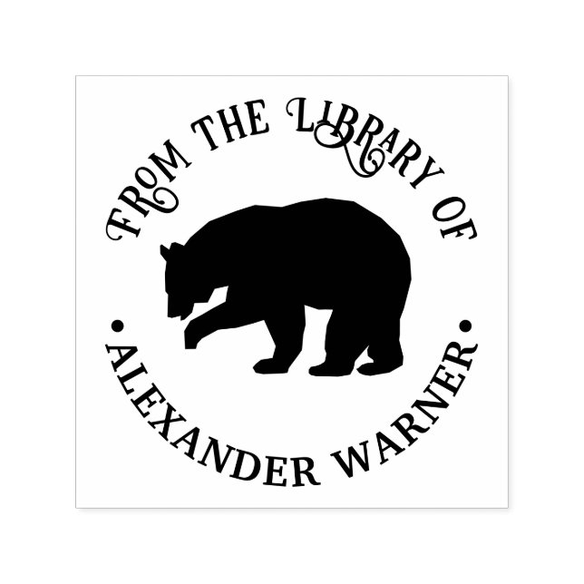 Carimbo Auto Entintado Silhouette Rustic Bear #3 Round (Design)