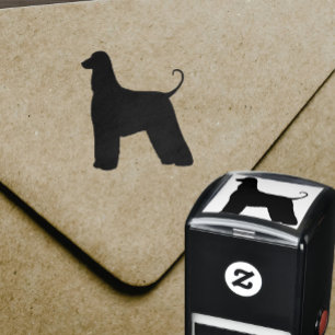 Carimbo Auto Entintado Silhueta de Cachorro Afegão