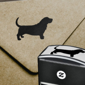 Carimbo Auto Entintado Silhueta de Cachorro Basset