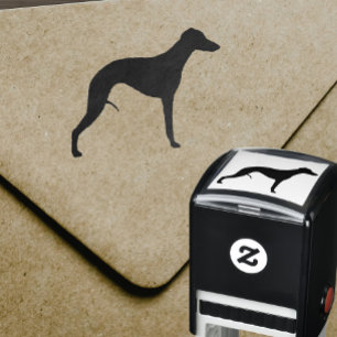 Carimbo Auto Entintado Silhueta De Cachorro De Whippet