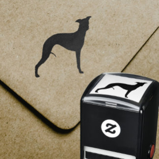 Carimbo Auto Entintado Silhueta De Cachorro De Whippet