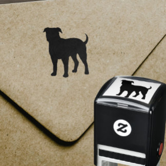 Carimbo Auto Entintado Silhueta de Cachorro-Grande Americano