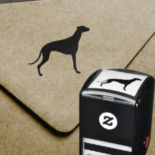 Carimbo Auto Entintado Silhueta de Cachorro Greyhound