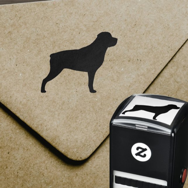 Carimbo Auto Entintado Silhueta de Cachorro Rottweiler (Criador carregado)