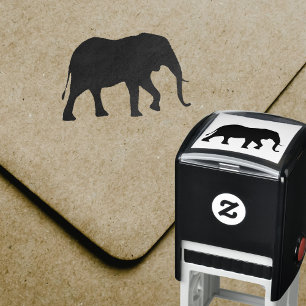 Carimbo Auto Entintado Silhueta do elefante africano