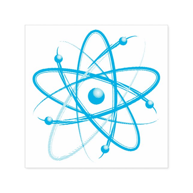 Carimbo Auto Entintado Símbolo Atom | Regras Científicas (Design)