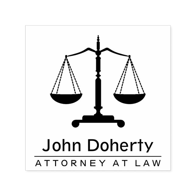 Carimbo Auto Entintado Símbolo de Escalas de Justiça | Personalizável (Design)