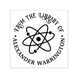 Carimbo Auto Entintado Símbolo do átomo #2 “Da biblioteca de” Nome do Liv