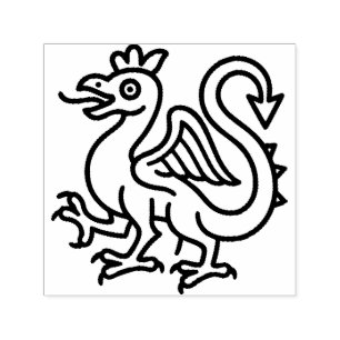 Carimbo Auto Entintado Símbolo do Basilisco Medieval Fantasia Heráldica M