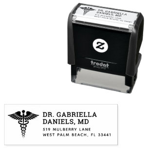 Carimbo Auto Entintado Símbolo Médico Minimalista Médico Enfermeira Saúde