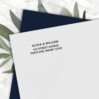 Carimbo Auto Entintado Simple Bold Modern Ampersand Couple Return Address