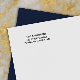 Carimbo Auto Entintado Simple Bold Modern Last Name Return Address