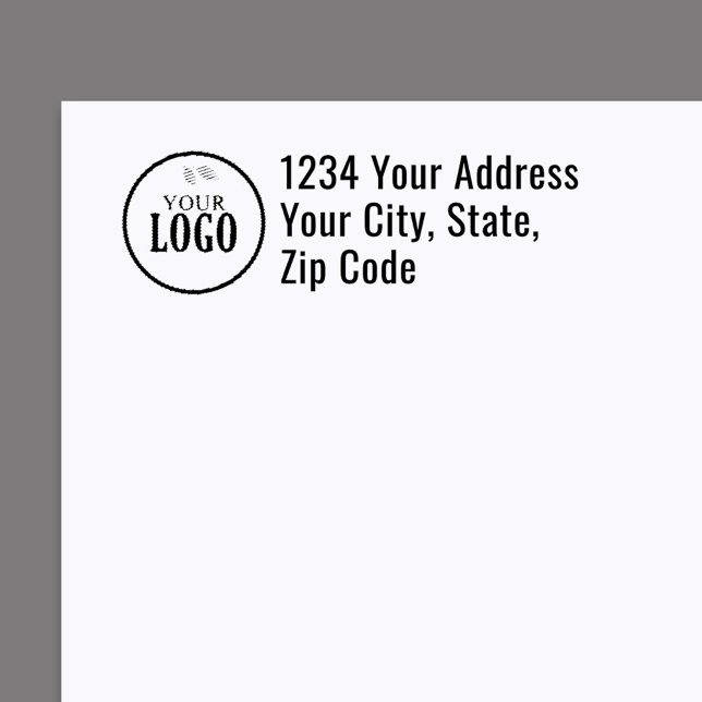 Carimbo Auto Entintado Simple Business Logo Custom Return Address (Simple add your logo business return address stamp.)