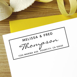 Carimbo Auto Entintado Simple Calligraphy Return Address