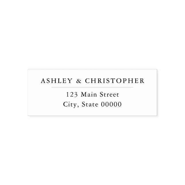 Carimbo Auto Entintado Simple Elegant White Wedding Return Address (Design)