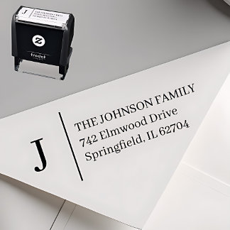 Carimbo Auto Entintado Simple Monogram Personalized Self-inking Stamp