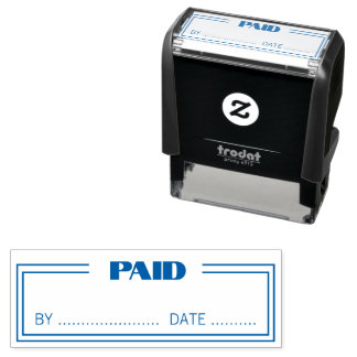 Carimbo Auto Entintado Simple Paid Account Self Inking Rubber Stamp
